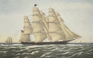 快船，飞云，酒吧。 1852年，Currier＆Ives 作者 美国学校